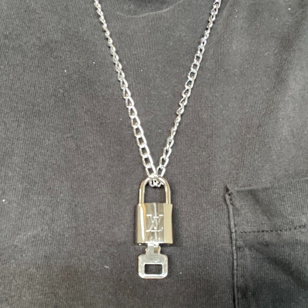 Louis Vuitton Silver Lock and Key Necklace